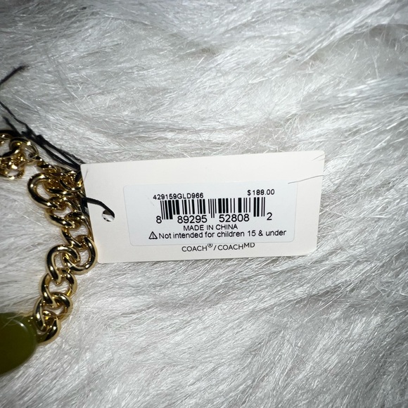 COACH Signature C Chain Link Bracelet CI963 Gold Resin • New - Picture 12 of 13